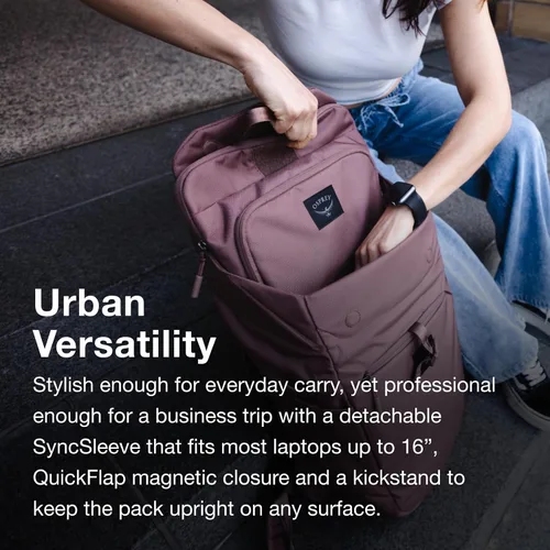 Vista 3 de Osprey Aoede Slim SyncPack - Mochila con funda para laptop, sistema Azul antiguo