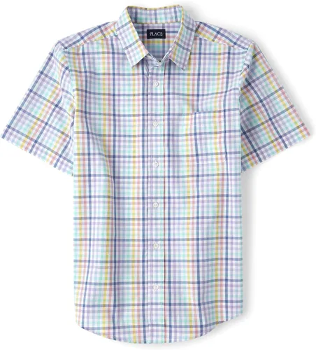 Vista 37 de The Children's Place - Camisa de manga corta con botones para niños grandes