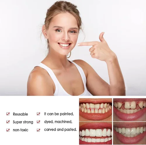 Vista 3 de womcare Kits de reparación de dientes falsos para llenar los dientes rotos y huecos que faltan - Kits de reemplazo de dientes falsos moldeables