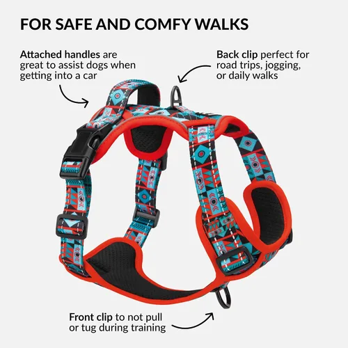 Vista 2 de CollarDirect Arnés reflectante sin tirones para perro, con asa y clip frontal, chaleco acolchado suave ajustable para perros pequeños a grandes