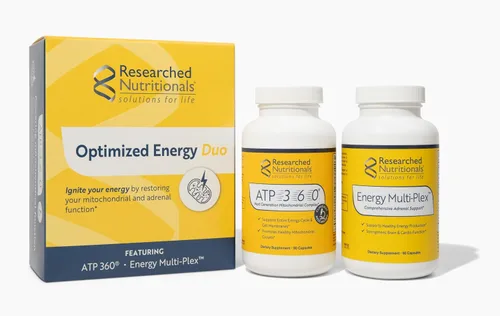 Vista 2 de Researched Nutritionals Vitaminas para hombres y mujeres, dúo de energía optimizada, apoyo suprarrenal y suplementos mitocondriales para promover