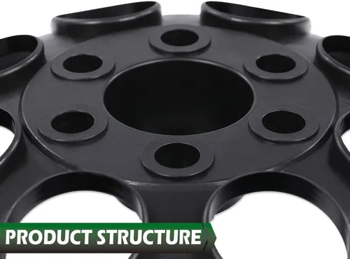 Vista 5 de GRAND ORANGE Juego de 4 tapacubos de 10 pulgadas, color negro, compatibles con EZGO Club Car y Yamaha Golf Cart