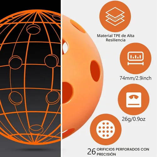 Vista 3 de 40 Pack Premium Indoor Pickleball Balls, Meet USAPA Official Standards