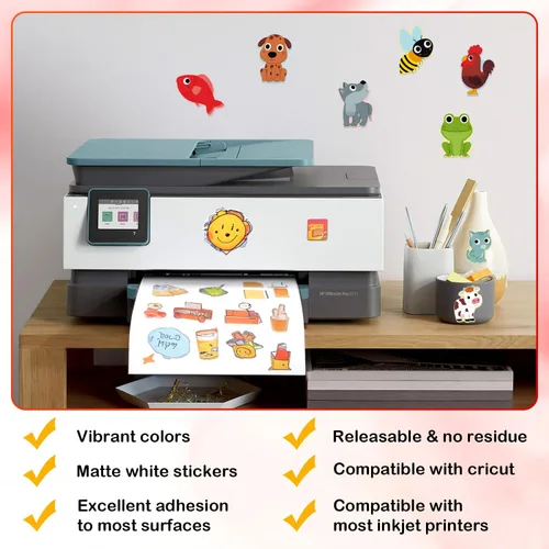 Vista 3 de Papel adhesivo de vinilo imprimible para impresora de inyección de tinta