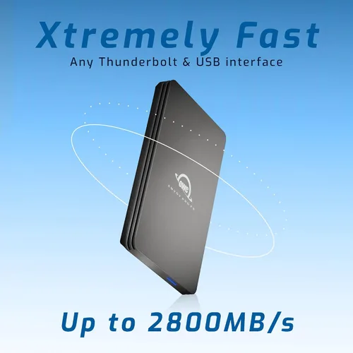 Vista 2 de OWC 480GB Envoy Pro FX Unidad SSD Externa Portátil Resistente NVMe M.2 Thunderbolt 3, USB3.2 USB-C, velocidades de hasta 2800MB/s, resistente a