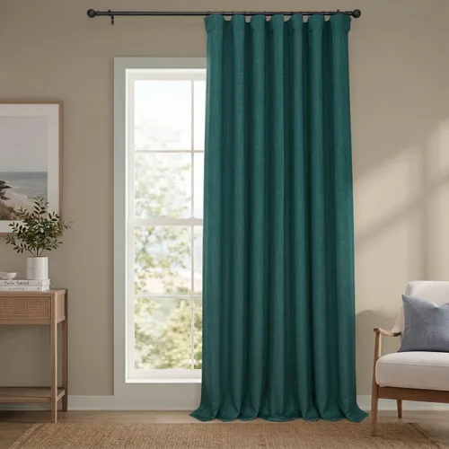 Vista 58 de HPD Half Price Drapes - Cortinas de lino sintético para sala de estar (2 paneles) - 100 pulgadas de ancho x 84 pulgadas de largo - Cortinas