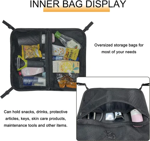 Vista 3 de Bolsa de malla para tabla de remo de pie, tabla de surf, kayak, negro, talla única
