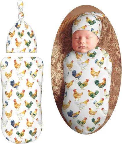 Vista 13 de Manta de bebé para recién nacido con gorro, saco de dormir suave para bebé, elástico y ajustable, mantas para recibir