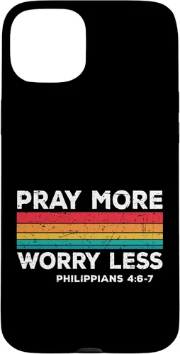 Vista 9 de iPhone 16 Faith Christians God Jesus Pray more worry less Case