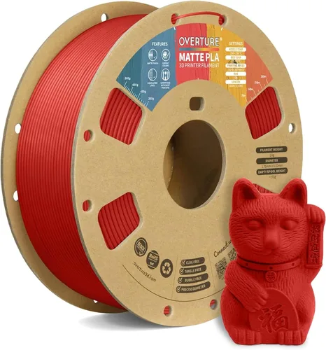 Vista 46 de OVERTURE Matte PLA Filament 1.75mm 1kg for FDM 3D Printer (Baby Pink)