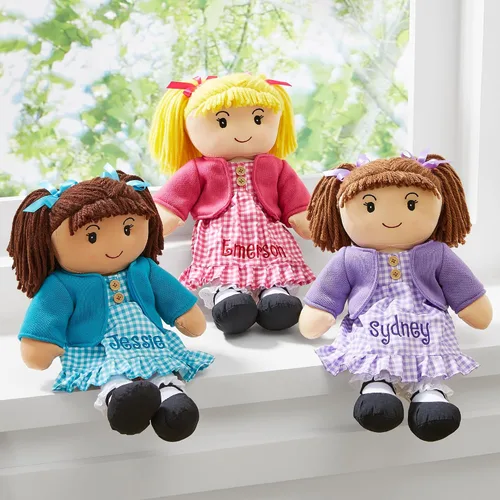 Vista 2 de Let's Make Memories Muñeca de trapo personalizada - Muñeca Mini-Me - Muñeca para niñas - Juguete para niñas - Pelo negro
