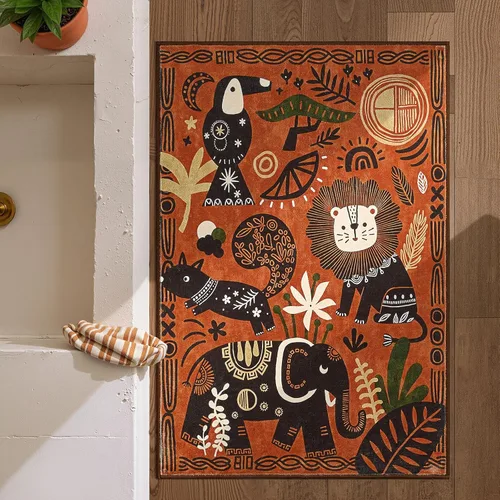 Vista 28 de jinchan Alfombra a rayas de 2 x 3 para entrada, alfombra de cocina, tapete pequeño, antideslizante, ligero, de bajo perfil, decoración para entrada