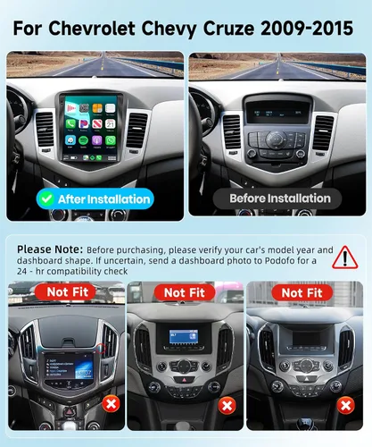 Vista 2 de 4 Core +64G Radio de coche estéreo para Chevrolet Chevy Cruze 2009-2015 con CarPlay/Android Auto, 9.7 pulgadas Android 13 pantalla táctil GPS Navi