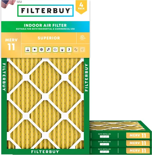 Vista 18 de Filterbuy Filtro de Aire 12x12x1 pulgadas MERV 11 Defensa Superior contra Mascotas y Alergias (Paquete de 4), Filtros de Reemplazo Electrostáticos
