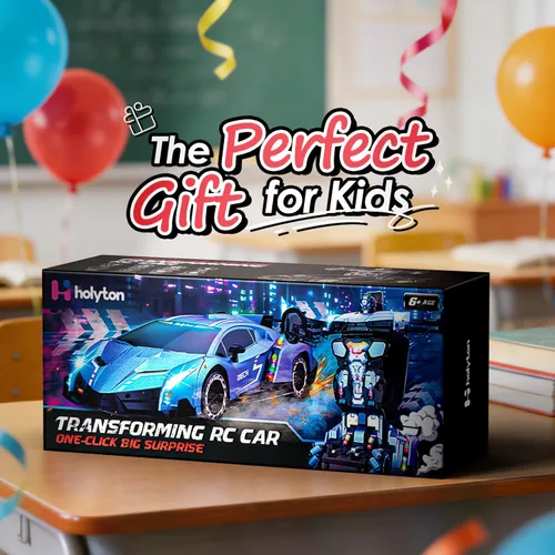 Vista 9 de Holyton 1:10 Transforming RC Car, coche de control remoto grande, azul