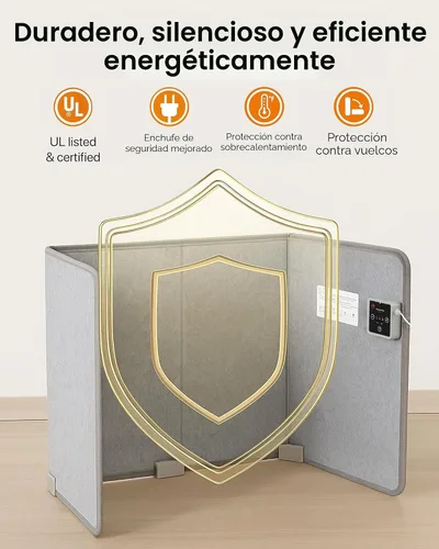 Vista 4 de WHISPERHEAT Calentador para debajo del escritorio, silencioso y energéticamente eficiente, calentador personal debajo del escritorio para piernas