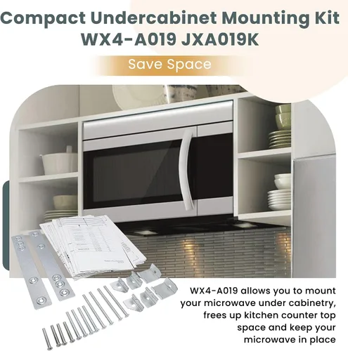 Vista 4 de Kit de montaje debajo del gabinete para microondas WX4-A019 JXA019K Kit de montaje debajo del gabinete compacto de repuesto por AMI PARTS Compatible