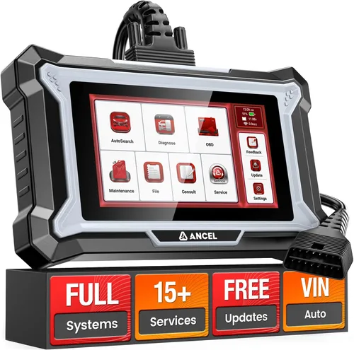 Vista 9 de ANCEL DS100 OBD2 Escáner - ABS, SRS, lector de código de motor de transmisión y verificación con 7 restablecimientos, sangrado ABS
