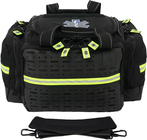 Vista 3 de Lightning X Modular Grande EMT Medic First Responder EMS Trauma Jump Bag con Nombre Bordado - NEGRO