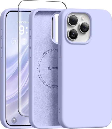 Vista 255 de GONEZ Funda magnética para iPhone 12 Case / 12 Pro Case, compatible con MagSafe, [protector de pantalla + protector de lente de cámara], funda