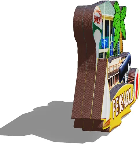 Vista 2 de Imán de madera de Pensacola de Estados Unidos 3D para nevera, recuerdos coleccionables, decoración hecha a mano, artesanías 2