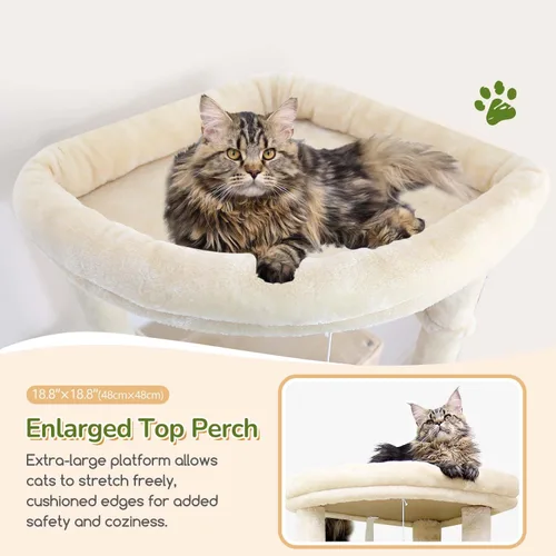 Vista 3 de Globlazer Árbol para gatos resistente, torre resistente de 74 pulgadas para gatos grandes y adultos, árbol grande para gatos con 7 postes rascadores