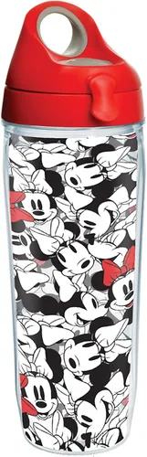 Vista 13 de Tervis Disney - Minnie Expressions - Vaso aislado de doble pared hecho en Estados Unidos mantiene las bebidas frías y calientes, 10 onzas, ondulado