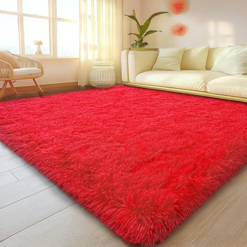 Vista 102 de Mugorn - Alfombras suaves y esponjosas de 2 x 3 pies para el hogar, alfombra pequeña con 4 mallas antideslizantes, color negro, 2 x 3 pies