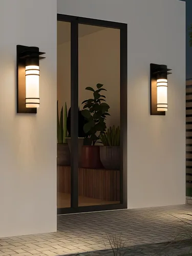 Vista 5 de Soporte de pared para exteriores, aplique de pared LED residencial comercial, moderno accesorio de luces de pared exterior, lámparas de pared LED