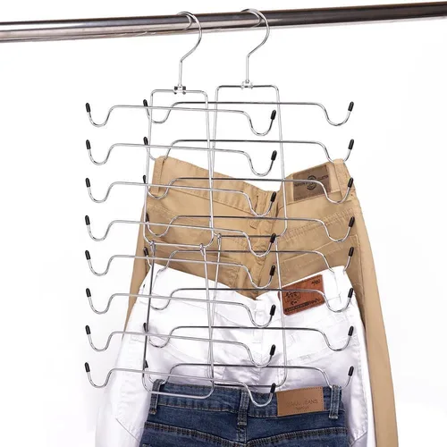Vista 4 de Organizador de perchas, colgador superior y organizador de brasieres para armario, colgador de metal plegable que ahorra espacio, apartamento