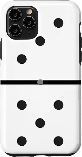Vista 10 de iPhone 14 Domino Dominoes Cuban Game Player Piece Blanco Negro Case