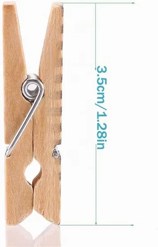 Vista 4 de DECORA Pinza de madera pintada colorida de 1.4 in/1.38 pulgadas, 100 piezas para clips de fotos, álbumes de chatarra, manualidades, envoltura