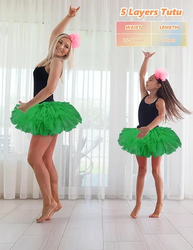 Vista 2 de Tutús para mujeres, faldas de tul tutú para adultos, disfraces para mujeres, 5 capas, faldas tutú para niñas, adolescentes, Halloween, ballet