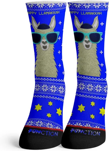 Vista 2 de Función calcetines unisex divertidos para adultos con patrón de temporada navideña