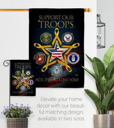 Vista 8 de Bandera de jardín de cuerpo de tropas militares, decoración del hogar, Fuerzas Armadas Servicio oficial de los Estados Unidos, todas las ramas