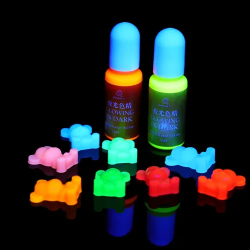 Vista 5 de 0.3 fl oz resina epoxi colorante pigmento de color alta concentración resplandor en la oscuridad líquido luminoso UV pigmento de tinte de resina