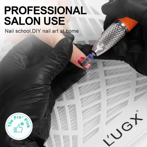 Vista 2 de L'UGX Colector de polvo de uñas recargable con 2 filtros reutilizables, aspirador de polvo de uñas profesional para técnicos de uñas, extractor