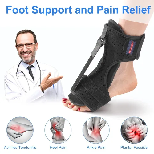 Vista 5 de Férula nocturna para fascitis plantar, soporte ortopédico ajustable para fascitis plantar, dorsal mejorado para un alivio eficaz de la fascitis