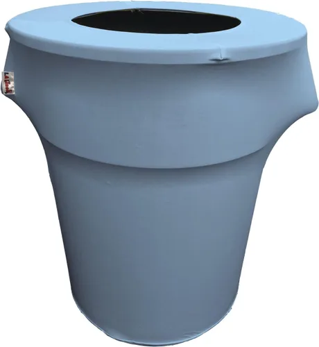 Vista 9 de LA Linen Funda elástica de elastano ajustable para cubo de basura Slim Jim de 23 galones, cubierta de contenedor de residuos, decoración de patio