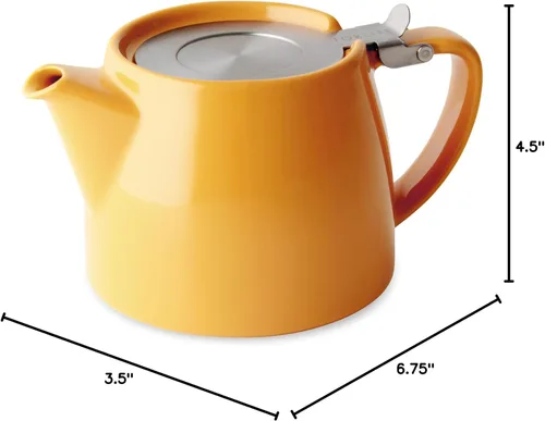Vista 4 de FORLIFE Tetera Stump con tapa SLS e infusor, 18 onzas, mandarín Color mandarina