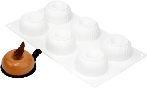Vista 21 de Restaurantware -Molde de bola de 8 cavidades de pastelería, 1 molde de chocolate listo para horno - Molde de silicona blanca flexible, congelable