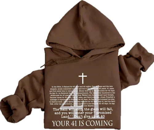 Vista 12 de Your 41 is Coming - Sudadera con capucha y versículo bíblico cristiano de Jesús