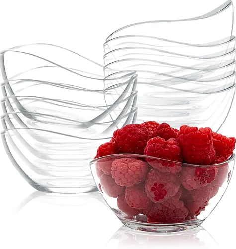 Vista 6 de Vikko Juego de 6 cuencos de postre, cuencos pequeños de vidrio, cuencos de helado de 10 onzas, cuencos pequeños para dulces o aperitivos, ensaladera