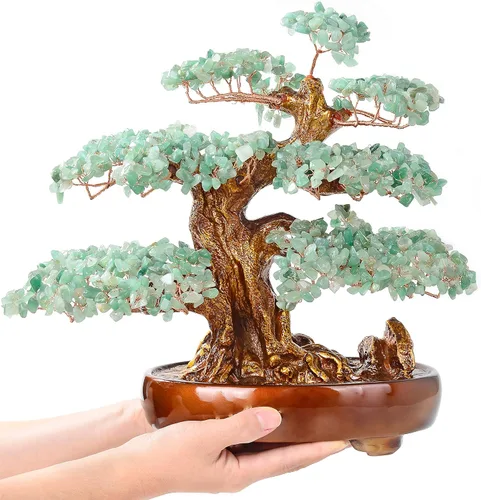 Vista 8 de KALIFANO Amatista natural (1,251 piedras preciosas) Árbol de cristal de chakra con propiedades curativas – Bonsái Feng Shui árbol de dinero