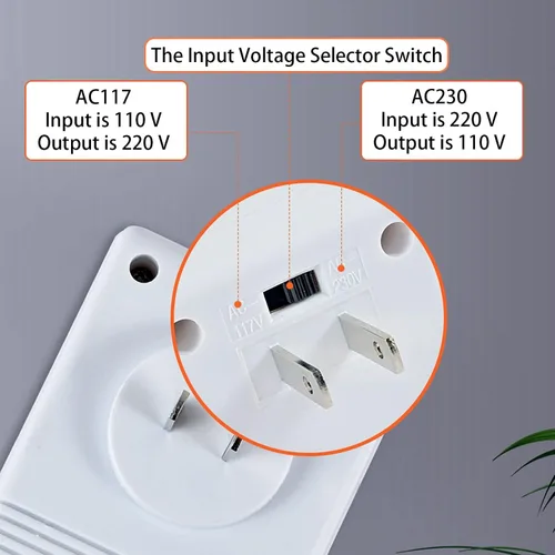Vista 8 de Convertidor de corriente convertidor de voltaje de 50 W, adaptador de viaje AC110V/120V a 220V/240V convertidor de voltaje elevador y descendente