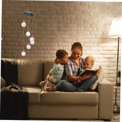 Vista 7 de BESPORTBLE Campanilla de viento solar que cambia la luz LED colgante decoración para uso al aire libre carillón de viento alimentado por energía