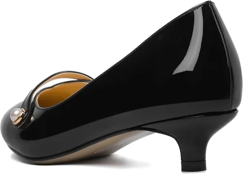 Vista 7 de ROSERWISH Vestido de noche para mujer, sin cordones, con puntera puntiaguda, patente, tacón bajo, zapatos de tacón bajo de 1.5 pulgadas