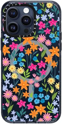 Vista 35 de CASETiFY Funda para iPhone 15 Pro Max, compatible con MagSafe Protección contra caídas de grado militar de 8.2 pies Hortensias azules Nantucket
