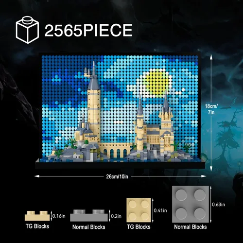 Vista 3 de TG BLOCKS Conjunto de construcción de castillo mágico de ladrillo micro