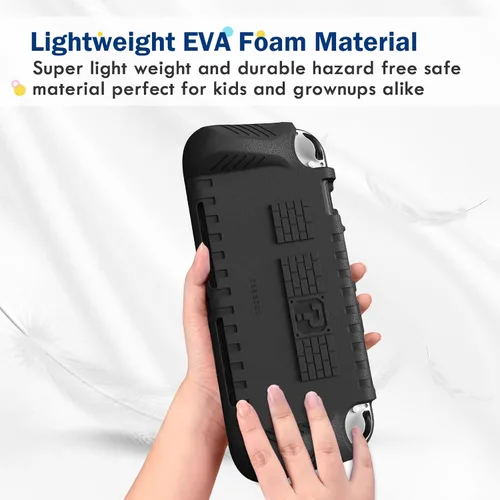Vista 9 de Fintie Kids Case for Nintendo Switch OLED Model 2021 with Game Card Slots - [Kids Friendly] Ultralight Shockproof Protective Cover, Ergonomic Grip